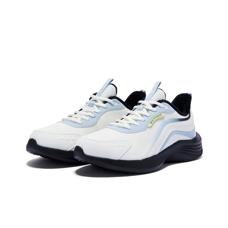 QIAODAN Cushioned Slip Resistant Low Top Running Shoes Men's Light Blue-2