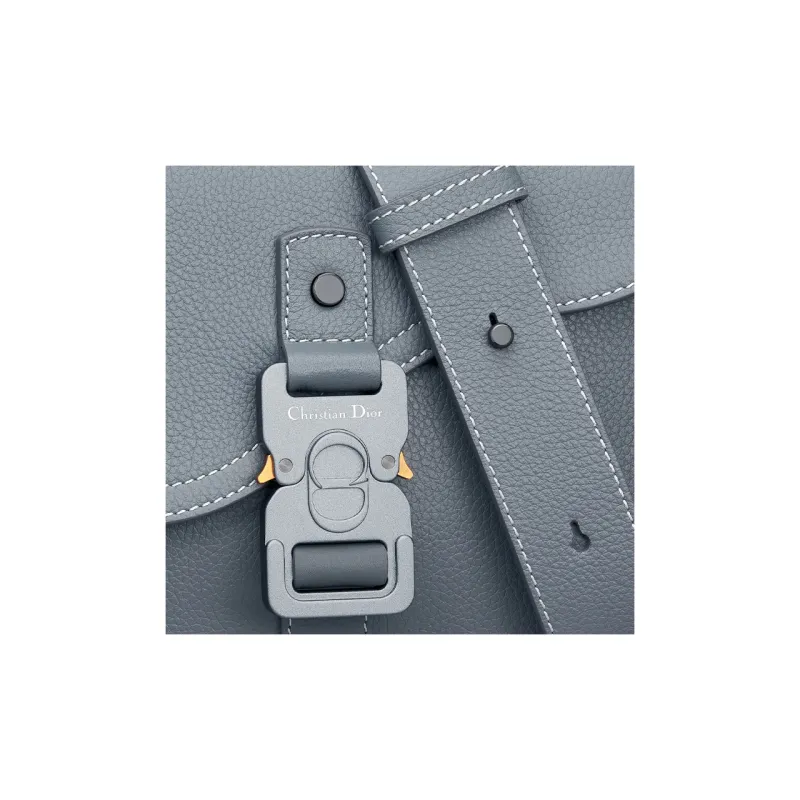 DIOR Grained Calfskin Saddle Messenger Bag, Crossbody Bag, Shoulder Bag Men's Dark Gray-5