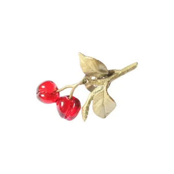 Michael Michaud Bronze Brooches Unisex Red
