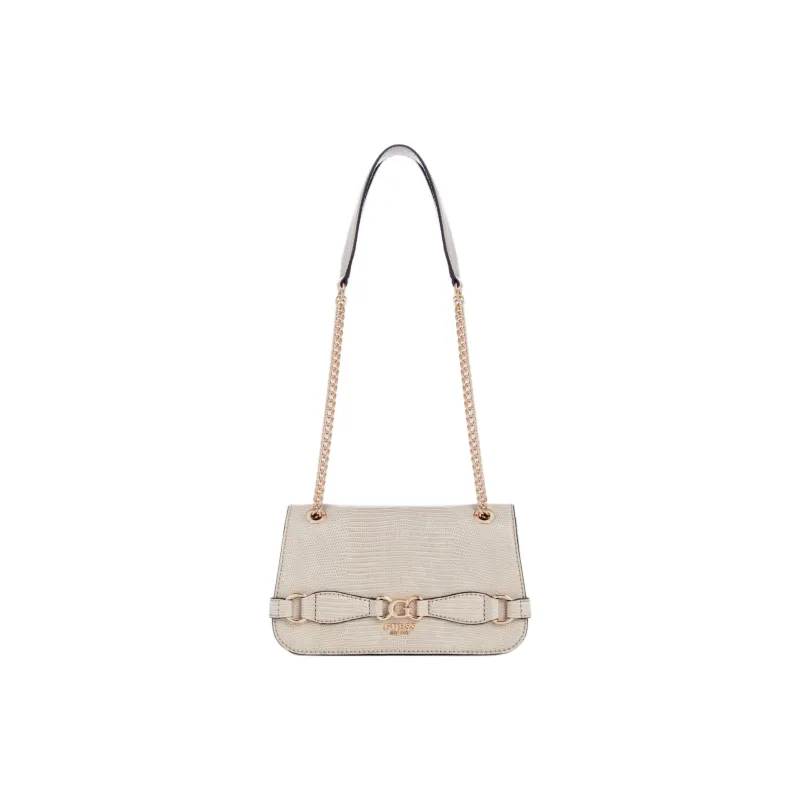 GUESS Imitation Lizard Embossed Leather Crossbody Bag Shoulder Bag Women's Beige-0