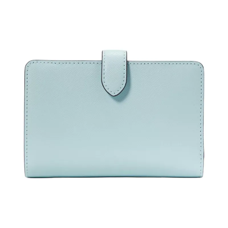 Kate Spade Saffiano Leather Wallet Medium Size Women's Blue Glow-1