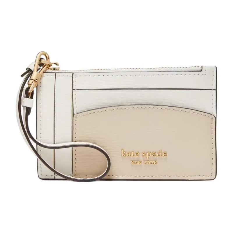Kate Spade Cow Leather Patchwork With Saffiano Leather Wrist Bag Coin Purse Small Size Women's Sakai Multicolor-0