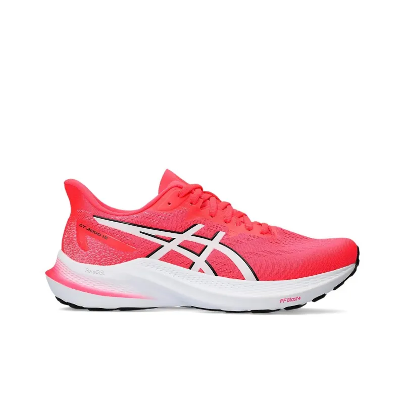 Asics GT 2000 12 Anti Slip Wear Resistant Low Top Training Running Shoes Women's Red White-1