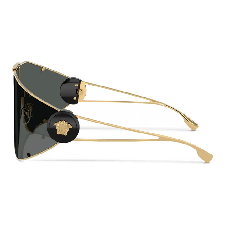 VERSACE Metal Irregular Shape Sunglasses Men's Gold-2