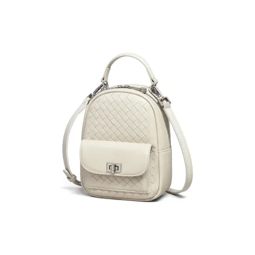 Kevin Cohen Cow Leather Backpack Regular Women's Milkshake White