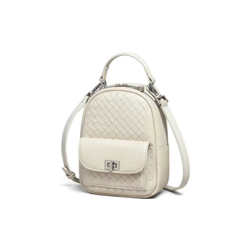 Kevin Cohen Cow Leather Backpack Regular Women's Milkshake White-0