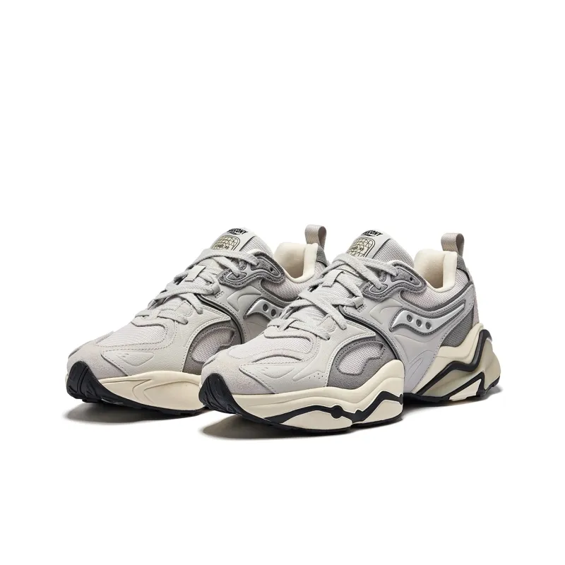 Saucony Low Top Running Shoes Unisex Gray Silver-2