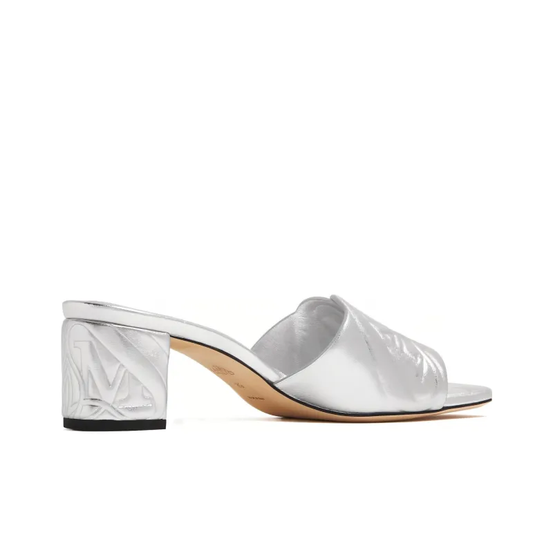 Alexander McQueen The Seal Emboosed Metallic Sandals Women's-3