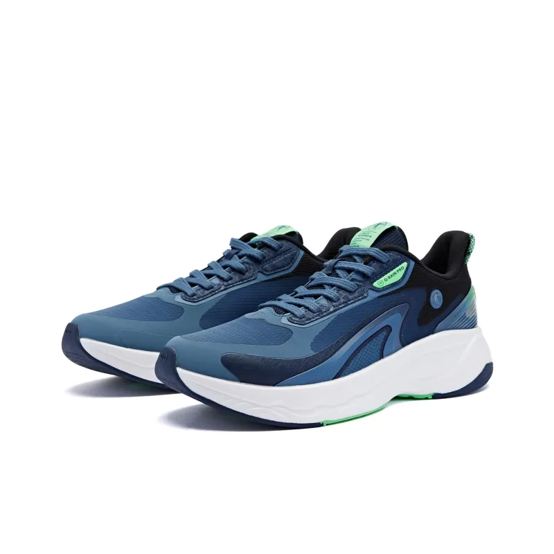 QIAODAN Streamer 4.0 Wear resistant And Lightweight Low Top Running Shoes Men's Blue Green-2