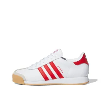 Adidas Originals Samoa Non slip Lightweight Low Top Skateboard Shoes Men's White Red