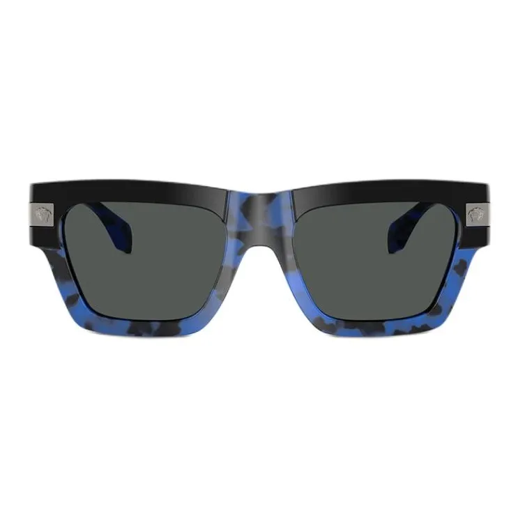 VERSACE Acetate Irregular Shape Sunglasses Men's Blue-1