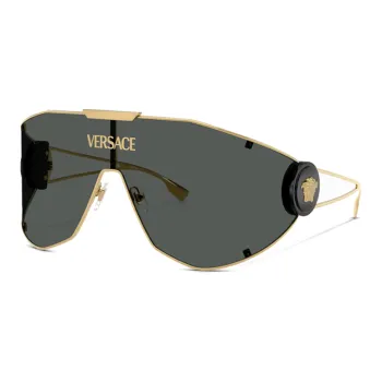 VERSACE Metal Irregular Shape Sunglasses Men's Gold