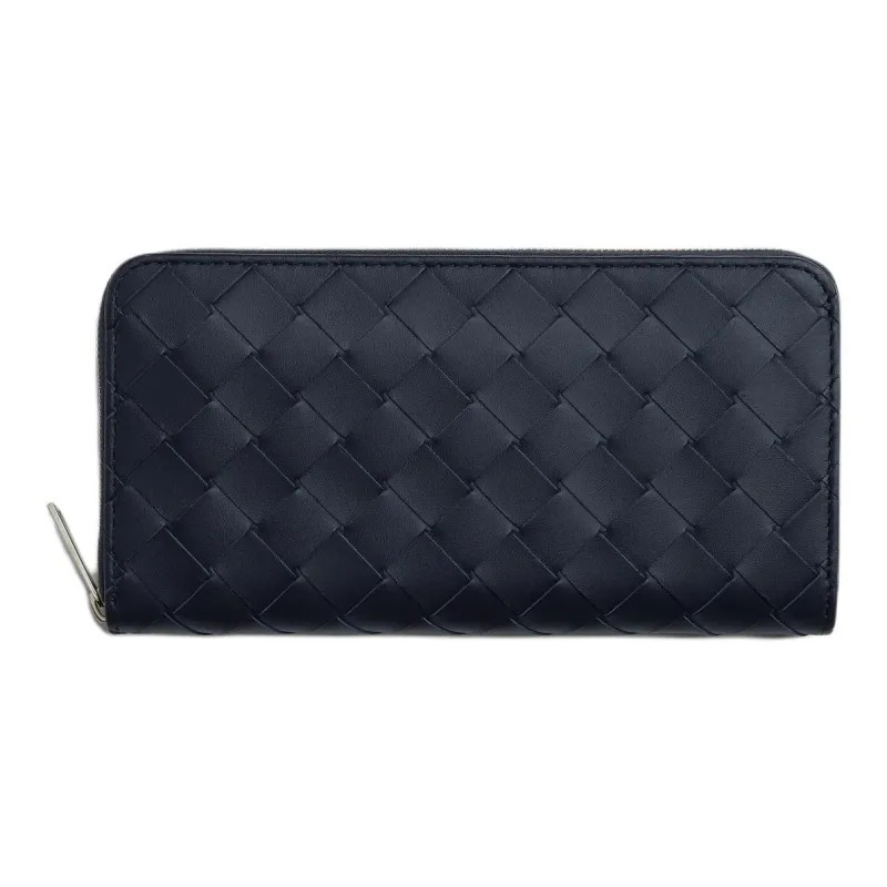 Bottega Veneta Cow Leather Wallet Men's Space Blue & Sage Green-0