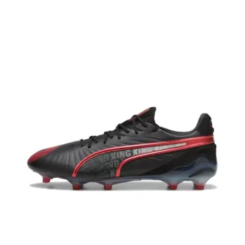 PUMA King Ultimate Anti Slip And Wear Resistant Coverage Soccer Shoes Men's Black Red