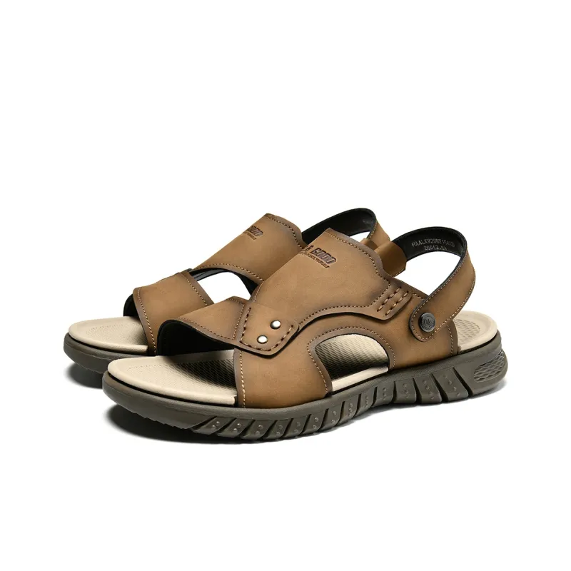 HLA Vintage Breathable Casual Comfortable Beach Sandals Wear-Resistant Slippers With Two Straps Men's-1