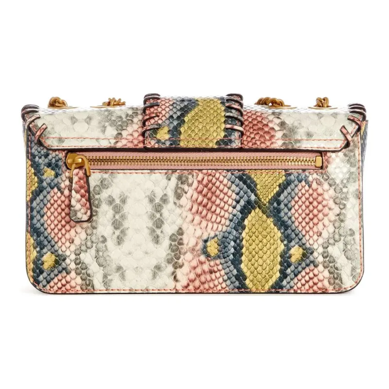 GUESS Imitation Snake Embossed Leather Shoulder Bag Crossbody Bag Women's Pink-2