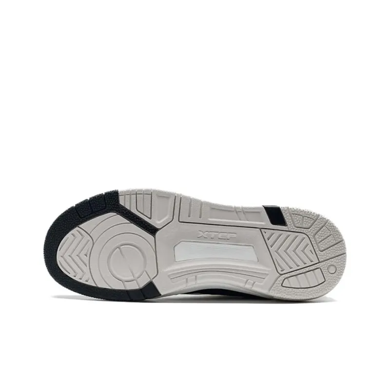 XTEP New Dawn Slip Resistant Low Top Skateboard Shoes Women's Black White-5