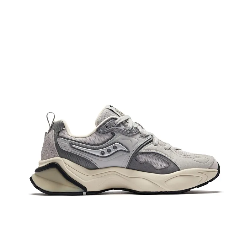 Saucony Low Top Running Shoes Unisex Gray Silver-1