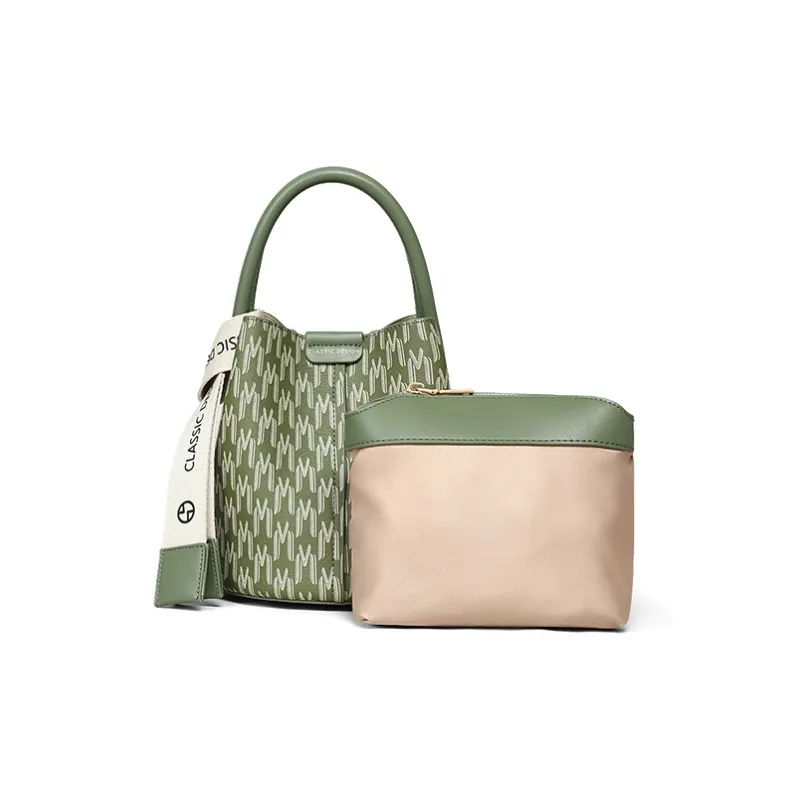 VINEY PVC Handbag, Shoulder Bag, Crossbody Bag, Bucket Bag Regular Women's Green-4