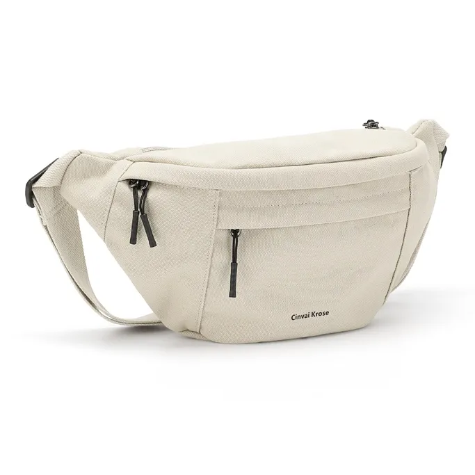 Simvay Clos Fabric Shoulder Bag Crossbody Bag Sling Bags Small Size Unisex Black/Ecru-8