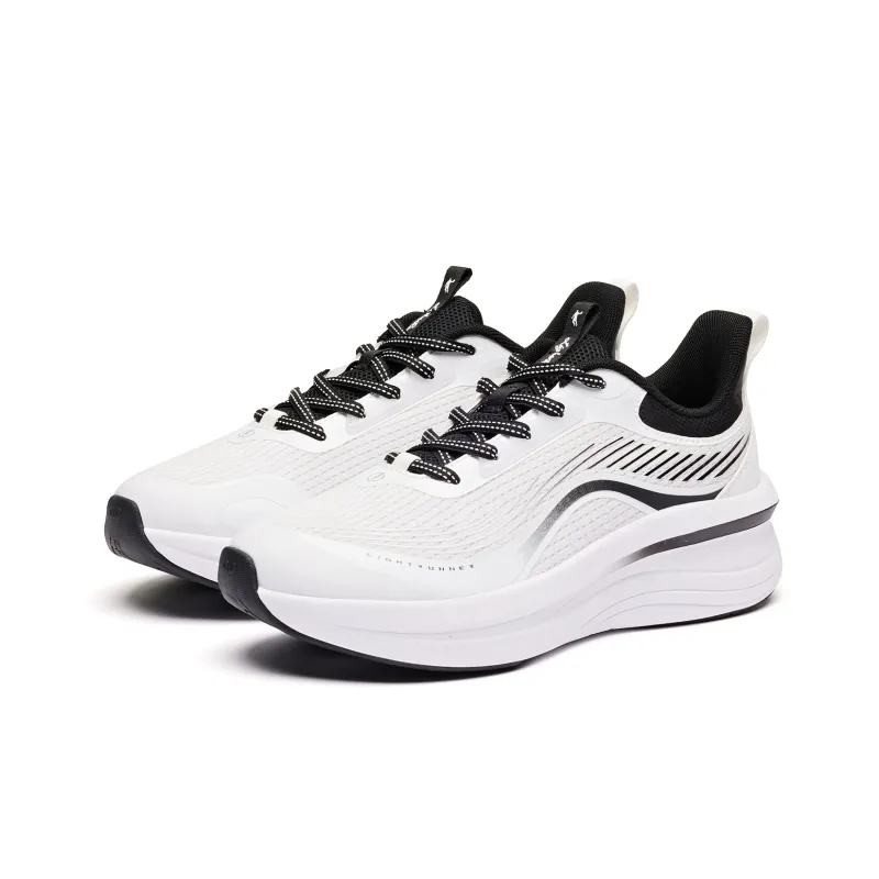 QIAODAN Cushioning Rebound Low-Top Running Shoes Women's White Black-2