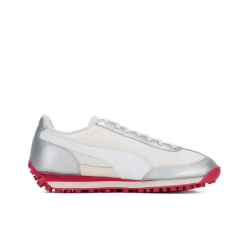 PUMA Easy Rider Slip Resistant Low Top Casual Running Shoes Unisex Silver White Red-1