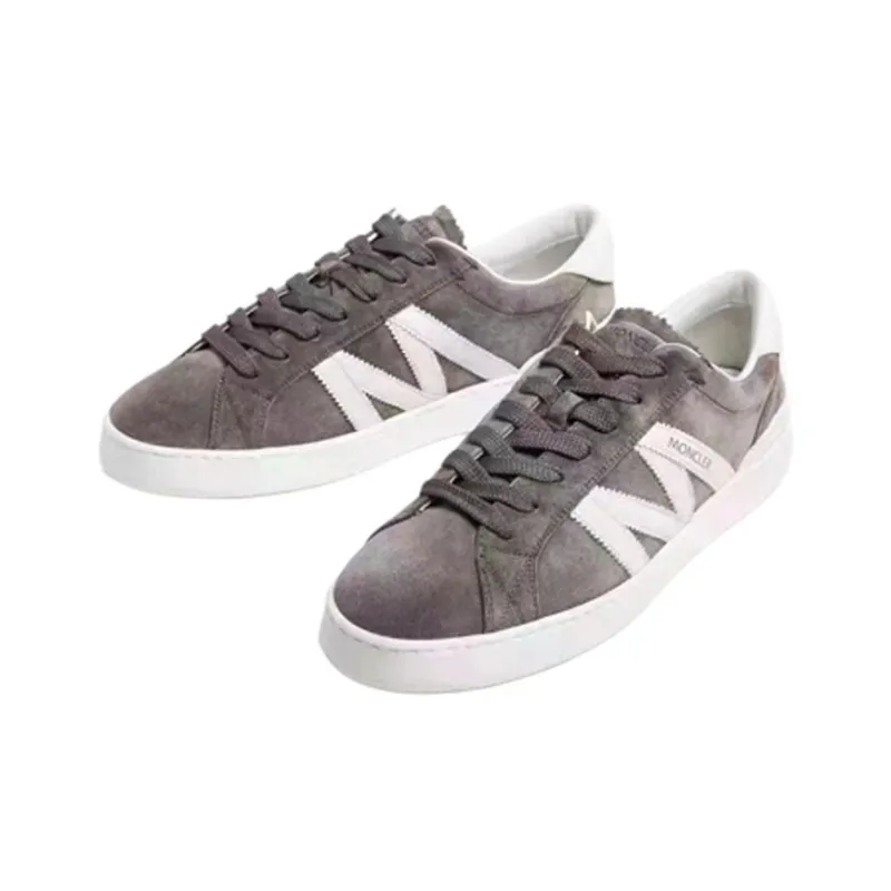 Moncler Monaco Low Top Skateboard Shoes Men's Gray-3