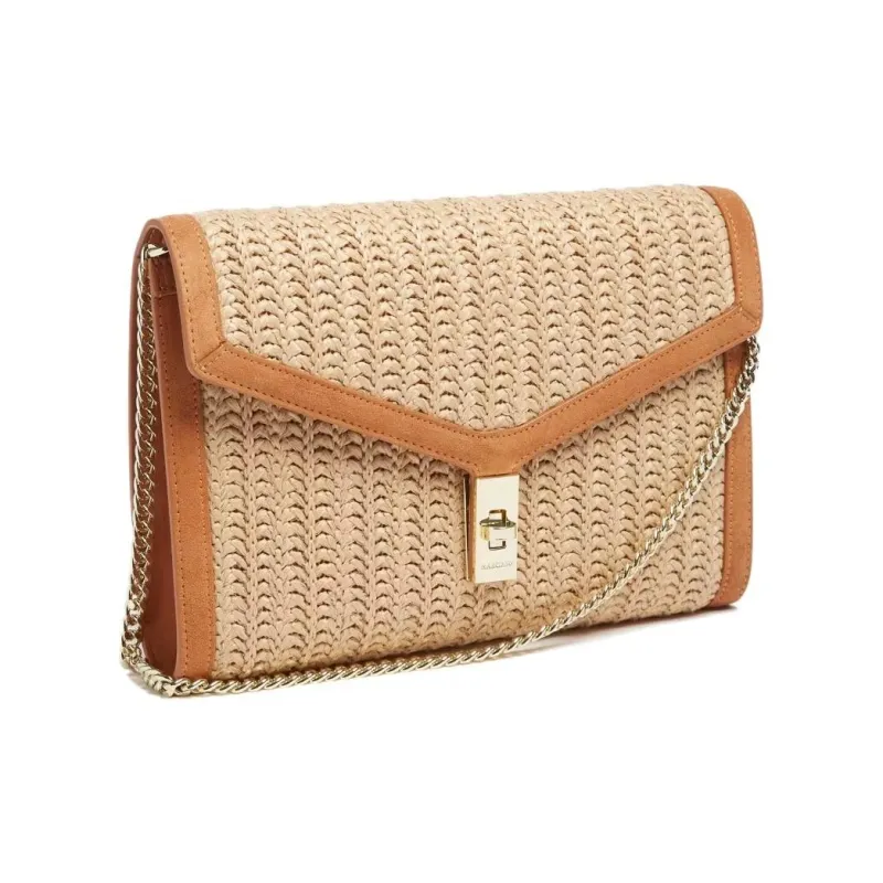 GUESS Raffia Envelope Crossbody Bag Women's Beige-1