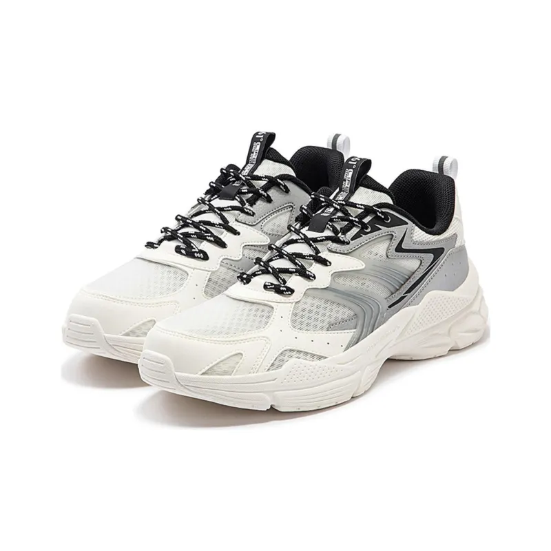 361° Anti Slip Wear Resistant Low Top Casual Running Shoes Men's White Silver-2