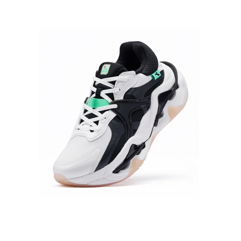 361° Wind Whirlpool Cushioning Lightweight Low Top Casual Running Shoes Men's White Black-3