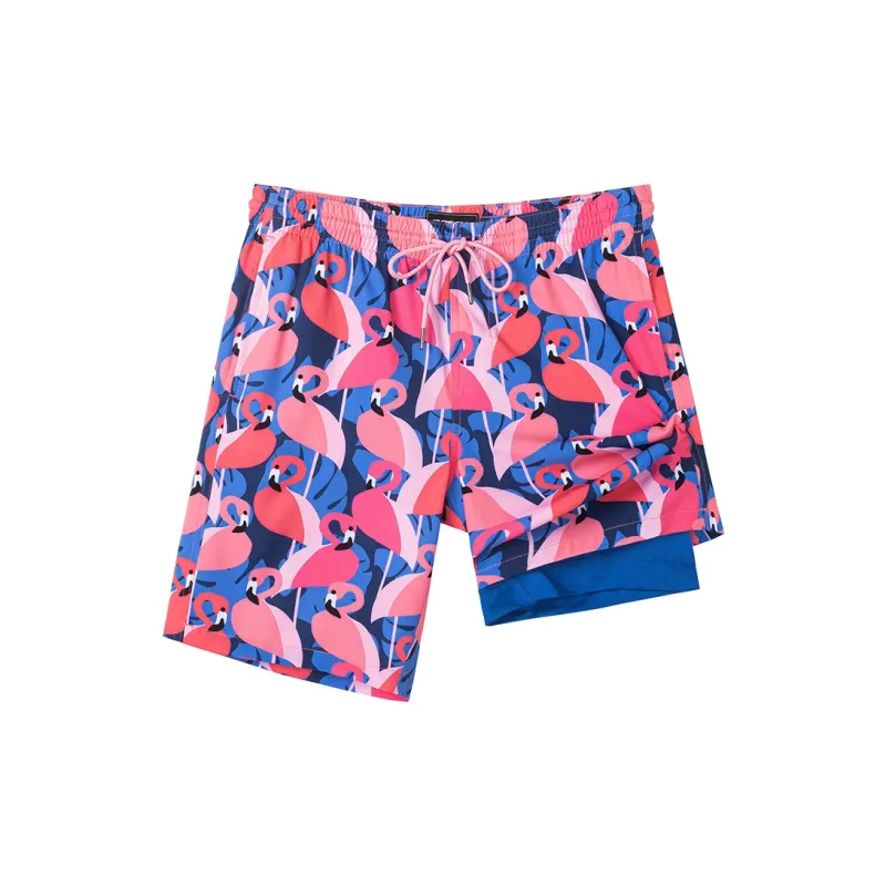 SURFCUZ Beach Shorts Men's Flamingo Island-1