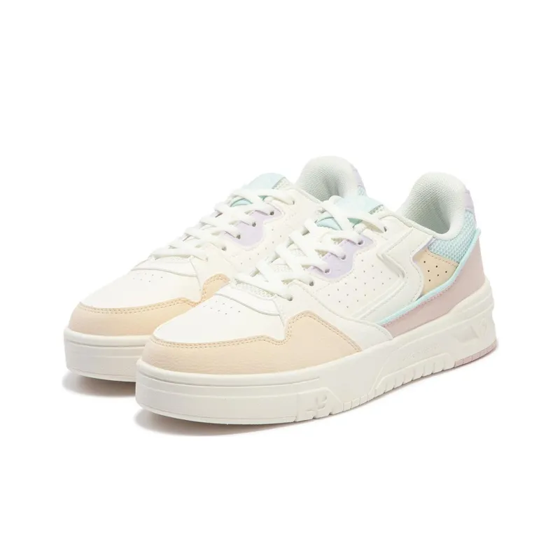 361° Slip Resistant Cushioning Wear Resistant Low Top Skateboard Shoes Women's White Pink-3