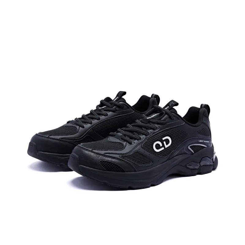 QIAODAN Cushioned Wear-Resistant Breathable Low-Top Running Shoes Men's Black-2