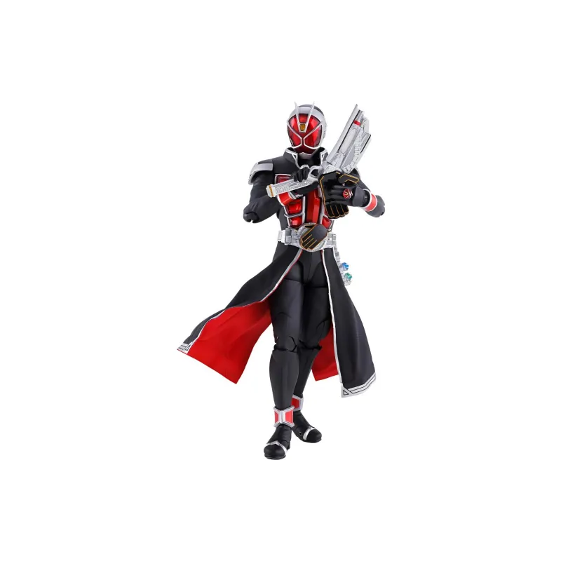 BANDAI SHF Real Bone Carving, Kamen Rider Wizard, Flame Shape 10th Anniversary Edition Action Figures Small Size-1