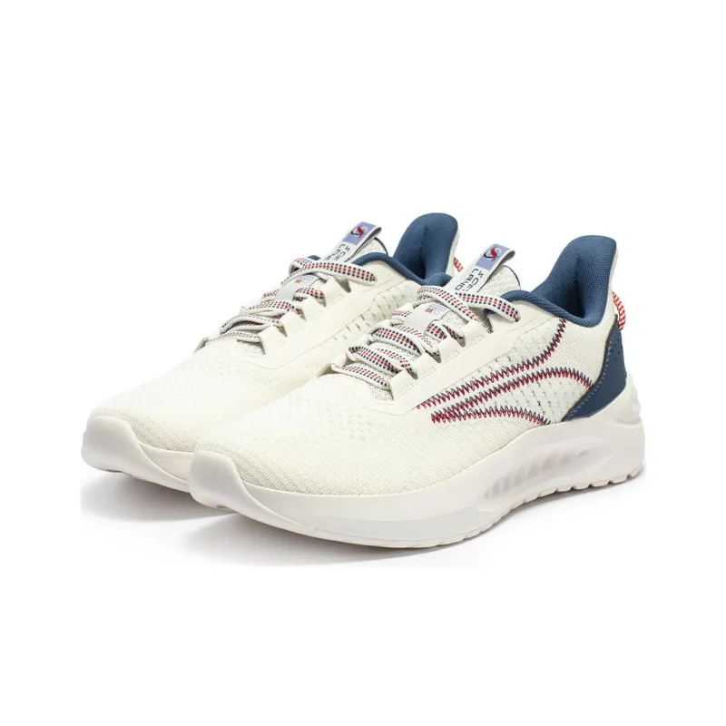 361° Anti Slip And Wear Resistant Lightweight Low Top Casual Running Shoes Men's White Blue-3
