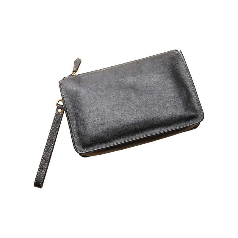 DOSRFINI Genuine Leather Clutch Regular Men's Black-1