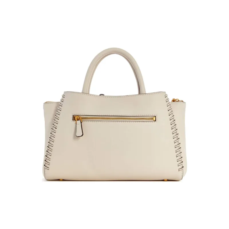 GUESS Eggstone Grain Leather Handbag Shoulder Bag Crossbody Bag Small Size Women's Gray White-2