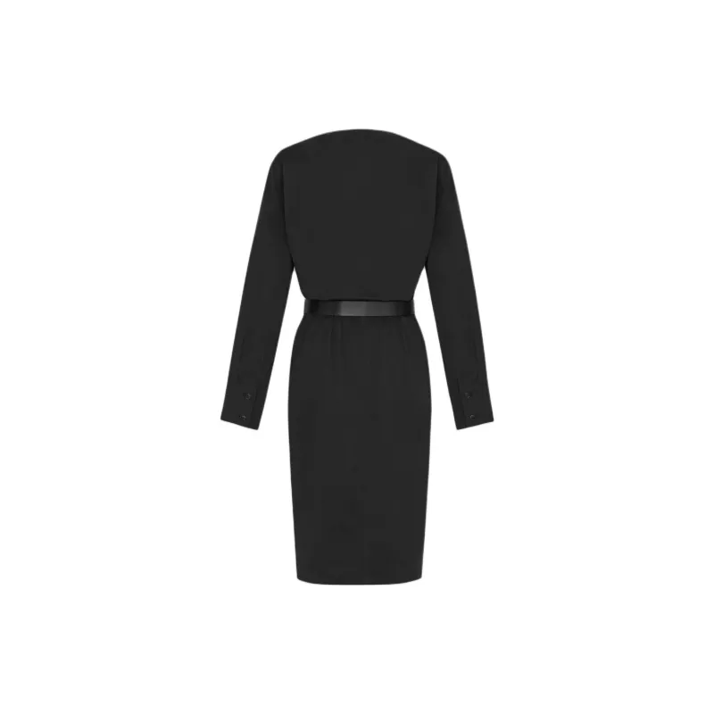 SAINT LAURENT Belted Wrap Dress-1