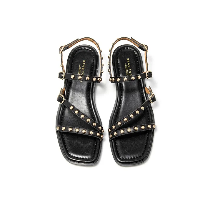 Beau Today Roman Sandals Women's Black-4