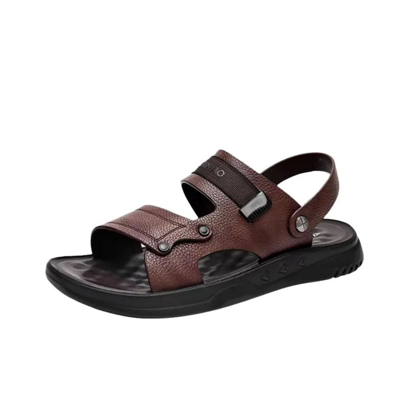 Rich birds Beach Sandals Men Brown/Khaki-0