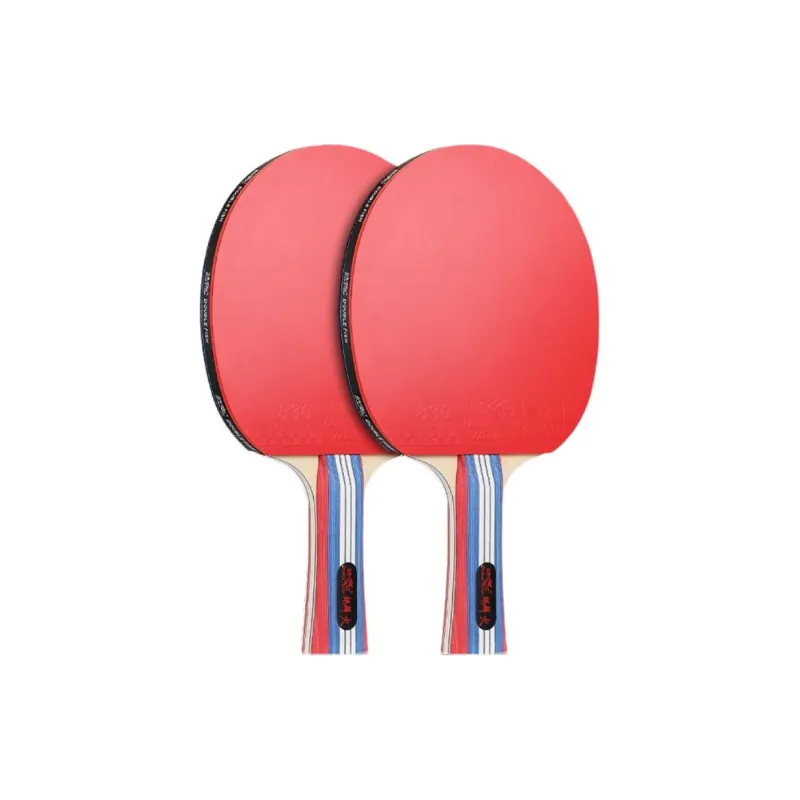 DOUBLEFISH Ping Pong Paddles Unisex Pure Wood Red Horizontal Beat Straight Beat-11