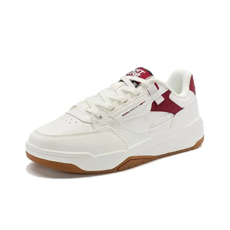 XTEP New Dawn Lightweight Low Top Skateboard Shoes Women's White Red-1