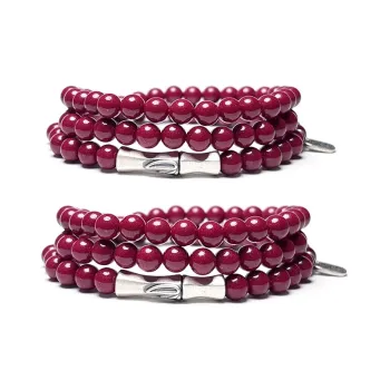 MOUNTAINS AND MANS Cinnabar Multi Wrap Stacking Fortune Beaded Bracelet Unisex