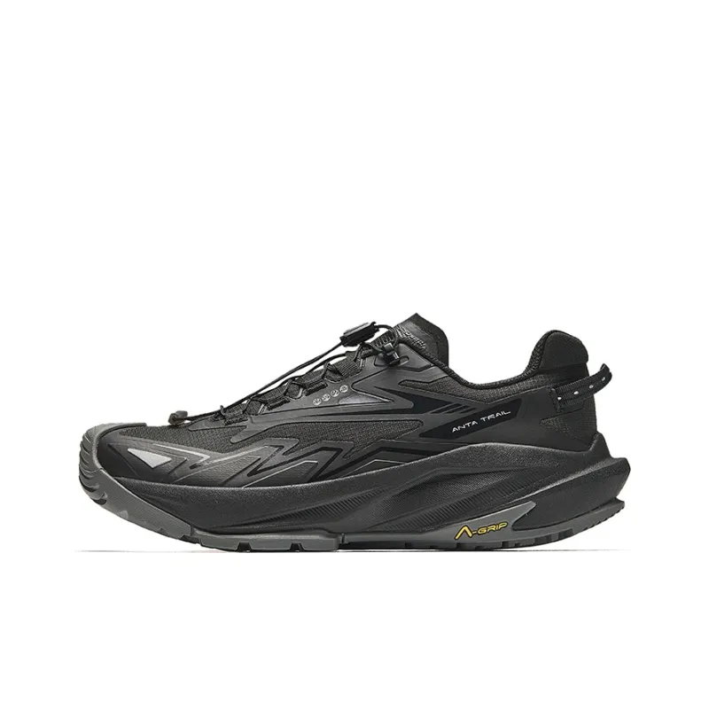 Anta Tracking Waterproof Low Top Running Shoes Women's Basic Black-0