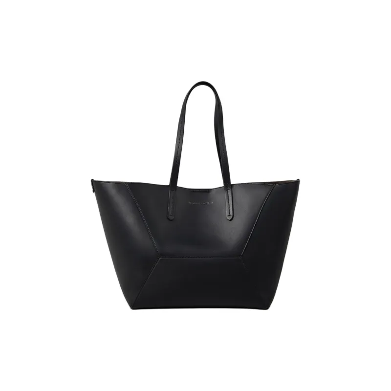 Brunello Cucinelli Calfskin Tote Bag, Shopping Bag, Handbag Women's Black-0