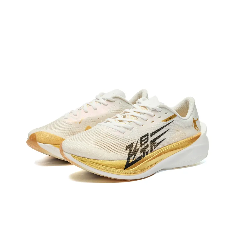 QIAODAN Flying Shadow PB4.0 Cushioning Anti Slip And Wear Resistant Low Top Running Shoes Men's Gold Jordan White-2