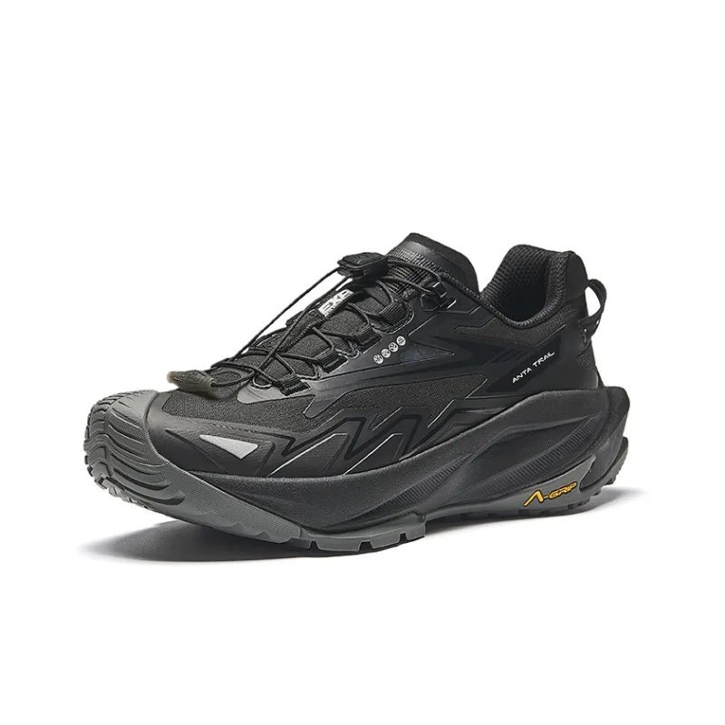 Anta Tracking Waterproof Low Top Running Shoes Women's Basic Black-1
