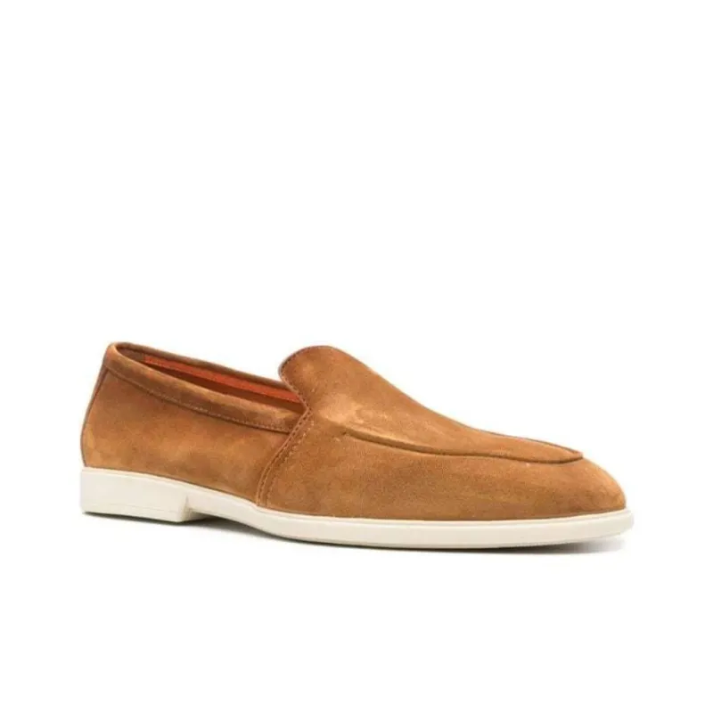 Santoni Almond Suede Loafers-2