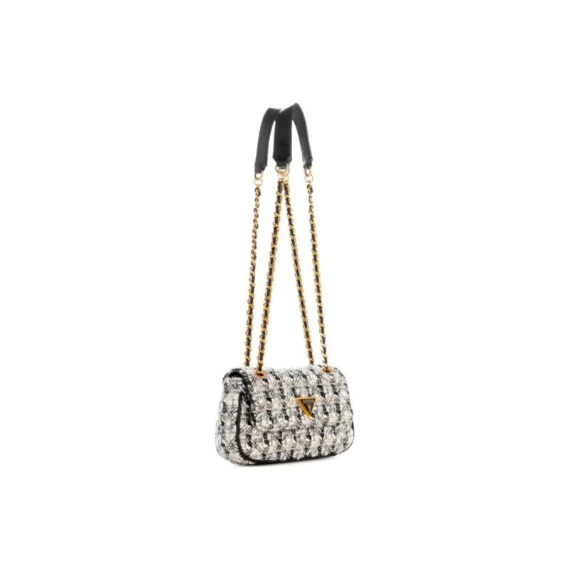 GUESS Tweed Crossbody Bag Mini Women's Black-1