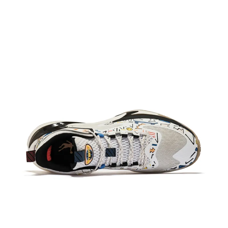 QIAODAN Sharp Edge 6.0 Cushioning Anti Slip And Wear Resistant Rebound Low Top Basketball Shoes Men's White Black-3